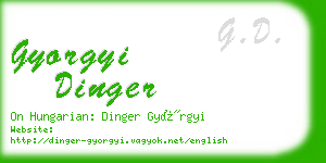 gyorgyi dinger business card